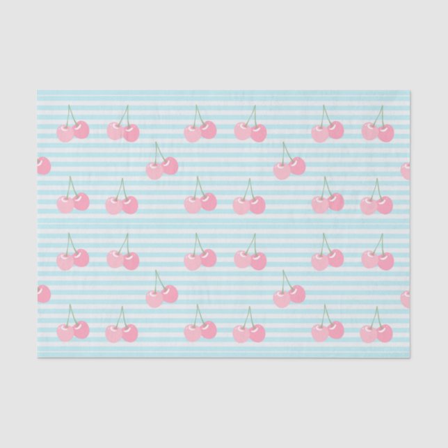 Papel De Seda Cerejas Cor-de-Rosa Verão (Frente )