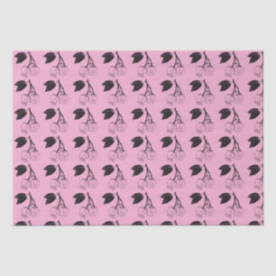 Papel De Seda Cerejas negras em PInk