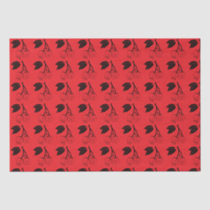 Papel De Seda Cerejas Negras em Vermelho