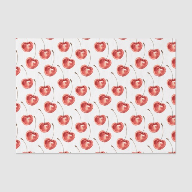 Papel De Seda Cerejas Vermelhas (Design 18 Série Vermelha) (Frente )