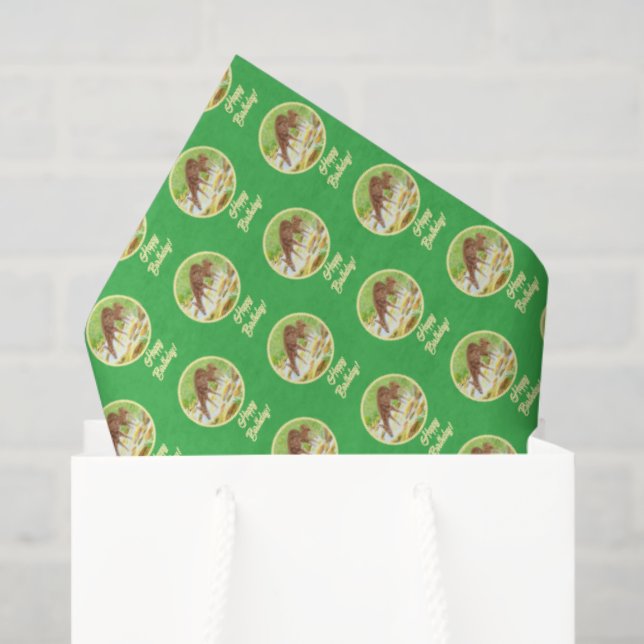 Papel De Seda Cerva e corça verde (Sacola de presentes)