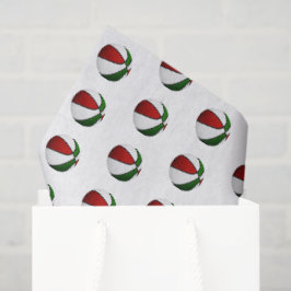 Papel De Seda cesta de basquetebol vermelha e verde padrão