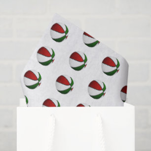 Papel De Seda cesta de basquetebol vermelha e verde padrão