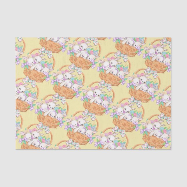 Papel De Seda Cesta de Páscoa de Coelhinhos (Frente )