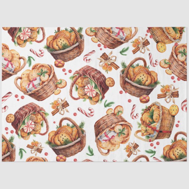 Papel De Seda Cestas de Biscoito de Natal (Frente )