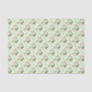 Papel De Seda Cestas de páscoa sobre fundo verde-claro