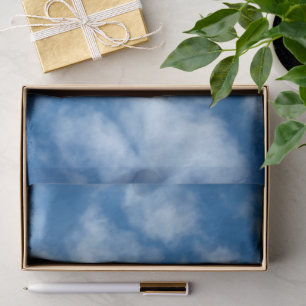 Papel De Seda Céu Azul com Fotografia Natural das Nuvens