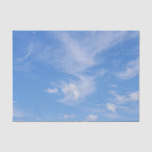 Papel De Seda Céu Azul com Nuvens Sabedoras