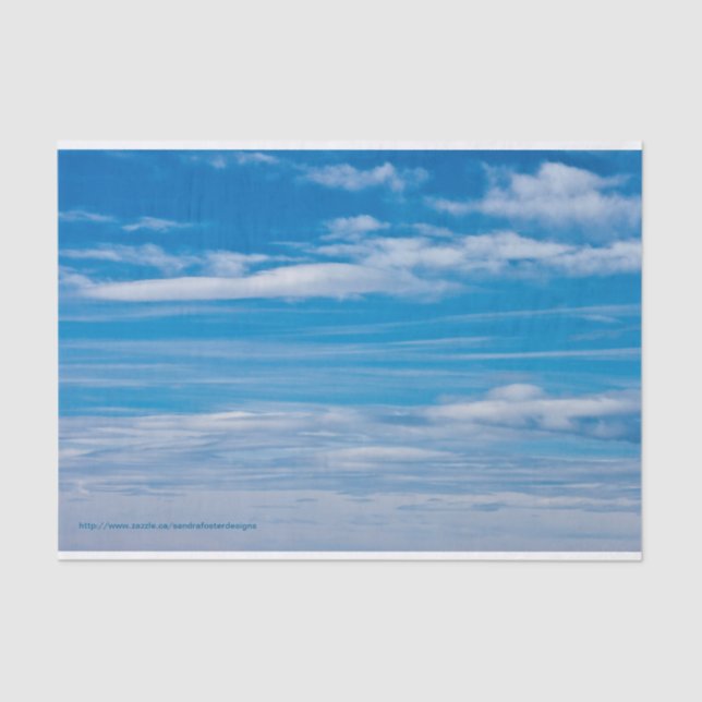 Papel De Seda Céu azul com raias da nuvem (Frente )