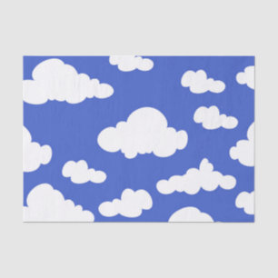 Papel De Seda Céu Azul Nublado Nuvens Brancas Sonho Nublado