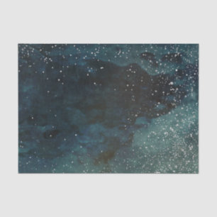 Papel De Seda Céu verde azul galáxia estrelas pergaminho angusti