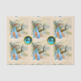 PAPEL DE SEDA CHÁ AZUL GEM STORY BABY MONOGRAM