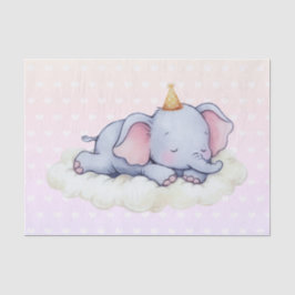 Papel De Seda Chá de Bebê de Elefante Bebê Adormecido Fofo