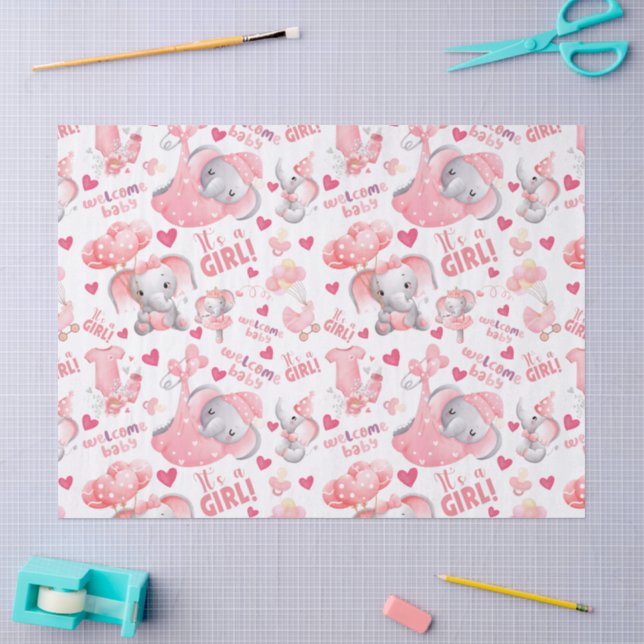 Papel De Seda Chá de Bebê de Menina Fofa e Presente de Recém-Nas (Arte )