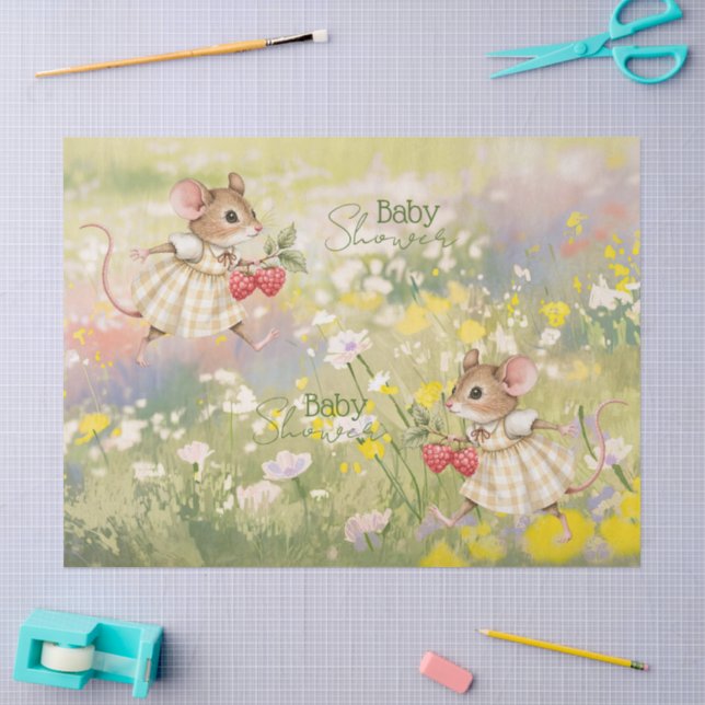 Papel De Seda Chá de Bebê Menina Animais da Floresta (Arte )