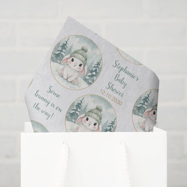 Papel De Seda Chá de Bebê Personalizável do Coelho da Floresta d (Sacola de presentes)
