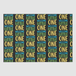 Papel De Seda Chá de fraldas "Bem-vindo Pequeno Um" Preto