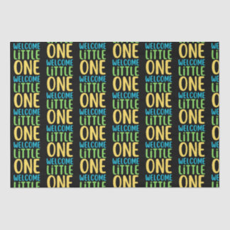Papel De Seda Chá de fraldas "Bem-vindo Pequeno Um" Preto