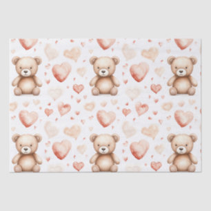 Papel De Seda Chá de fraldas Cardíaco de Urso Bonito