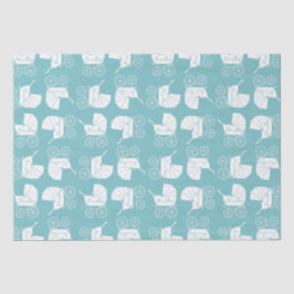 Papel De Seda Chá de fraldas de Carruagem de Vintage - Garoto Az