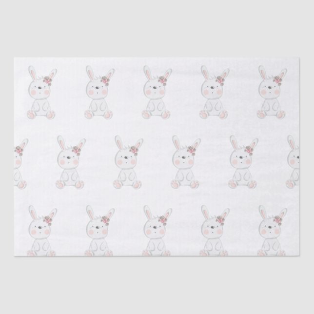 Papel De Seda Chá de fraldas de Padrão de Bebê Bunny (Frente )