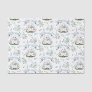 Papel De Seda Chá de fraldas Floral Azul-Lamb