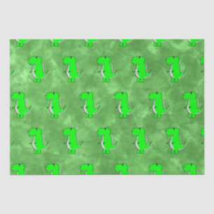 Papel De Seda Chá de fraldas Verde Dino Watercolor