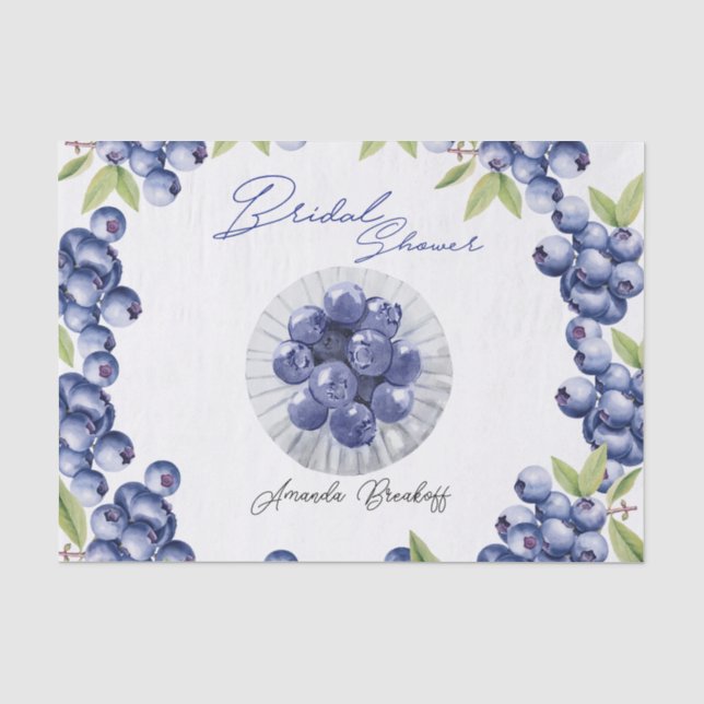 Papel De Seda Chá de Noiva Berry Sweet Mirtilo (Frente )