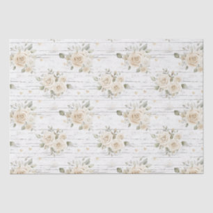 Papel De Seda Chá de Noiva Boho Romântico com Flores Brancas Cre