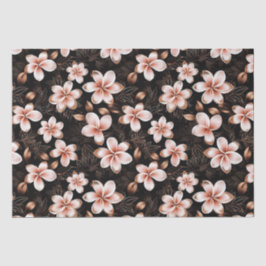 Papel De Seda Chá de Noiva Floral Rosa Bege Dourado Preto