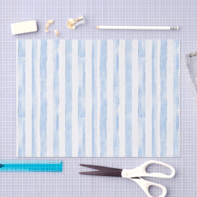 Papel De Seda Chá de Noiva Listras Azuis e Brancas (Arte )