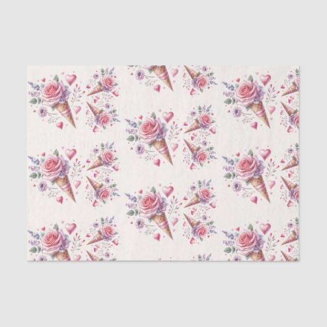 Papel De Seda Chá de Panela de Noiva com Sorvete de Aquarela (Frente )