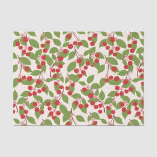 Papel De Seda Chá de panela de Verão Boho Vintage Red Cherries