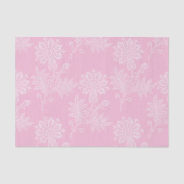 Papel De Seda Chá de panela Floral Rosa (Frente )