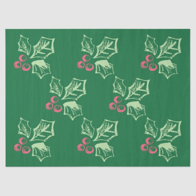 Papel De Seda Chalk Mistletoe Pattern (Frente )