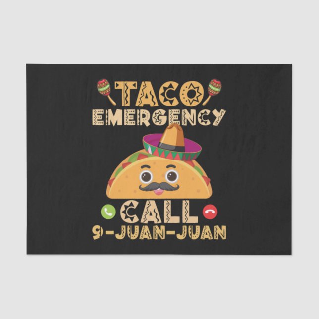 Papel De Seda Chamada de Emergência Taco Engraçado Cinco de Mayo (Frente )
