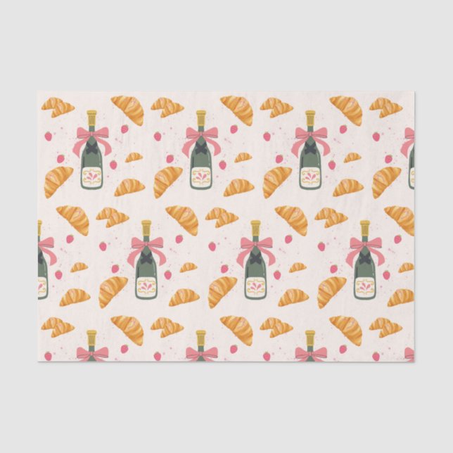 Papel De Seda Champagne e Croissants (Frente )