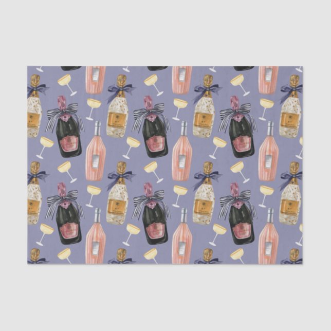 Papel De Seda Champanhe Francês Aquarela (Frente )