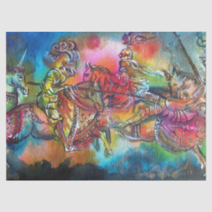 PAPEL DE SEDA CHANSON DE ROLAND/ COMBATE DE KNIGHTS NO TURNO