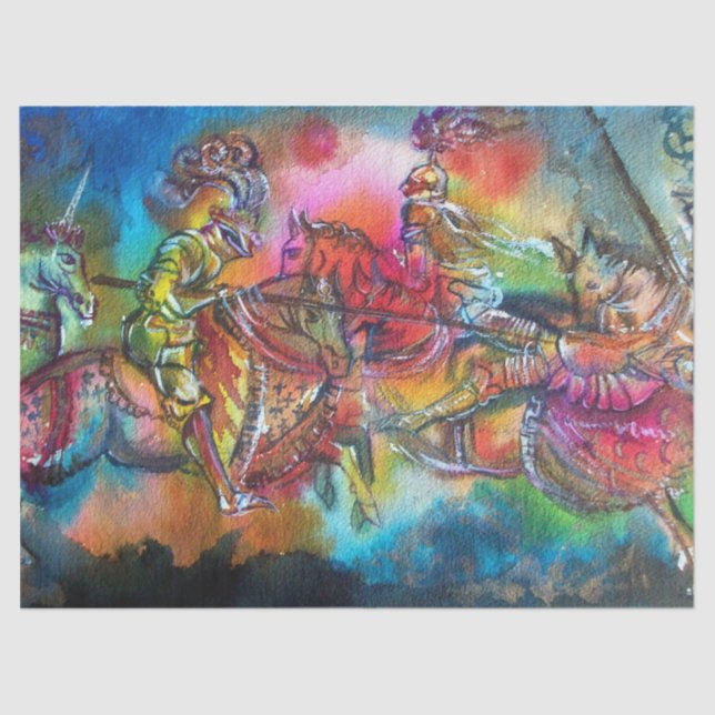 PAPEL DE SEDA CHANSON DE ROLAND/ COMBATE DE KNIGHTS NO TURNO (Frente )