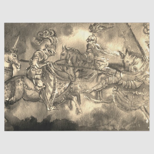 PAPEL DE SEDA CHANSON DE ROLAND/MEDIEVAL KNIGHTS NO TURNÃ (Frente )