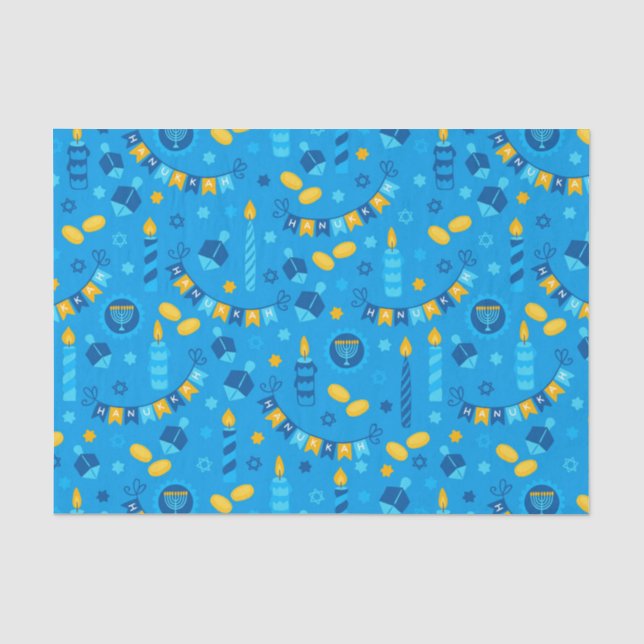 Papel De Seda Chanukah Streamers Hanukkah Blue Banners (Frente )