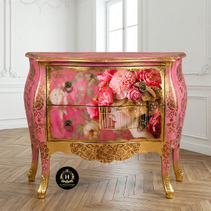 Papel De Seda Chapéu de gaiola de pássaro rosa vintage decoupage