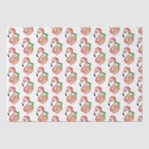 Papel De Seda Chapéu de Natal de Flamingo Rosa Tropical Papai No