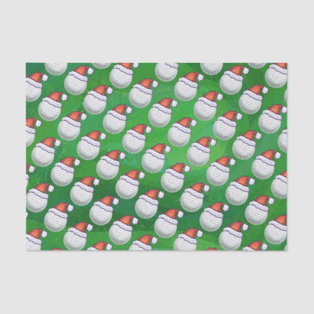 Papel De Seda Chapéus de Natal de Golf Ball em Verde (Frente )