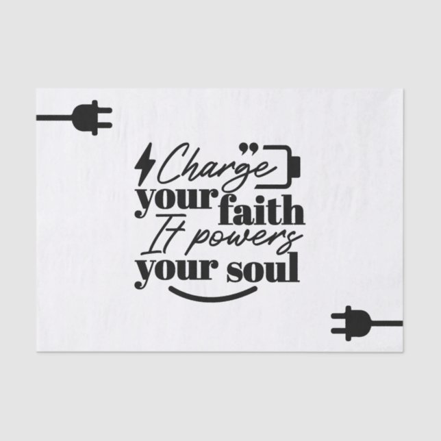 Papel De Seda Charge Your Faith – Christian Inspirational Quote  (Frente )