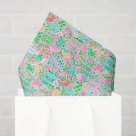 Papel De Seda Charleston Pastel Preppy Padrão de Impressão de Pa