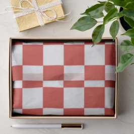 Papel De Seda Charme Atemporal Xadrez Vermelho e Branco Alegre
