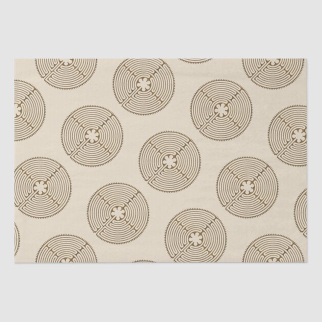 Papel De Seda Chartres Labyrinth - Símbolo Espiritual Antiquado  (Frente )