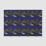 Papel De Seda Chat Noir Chanukah com Menorah<br><div class="desc">Uma silhueta do gato preto de Théophile Steinlen para o clube do Le Chat Noir em um cenário moderno para Chanukah apresentando o gato negro com uma menorah acesa e uma lua em declínio.</div>